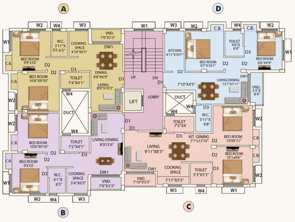  tolly court Block 2 Typical Cluster Plan