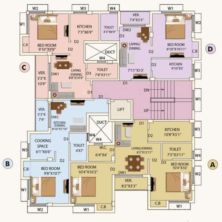  tolly court Block 3 Typical Cluster Plan