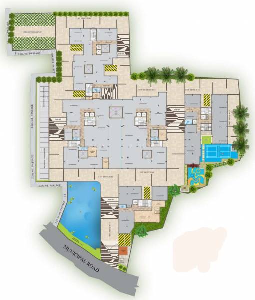  willow-estate Block 1, 2 Ground Floor Cluster Plan