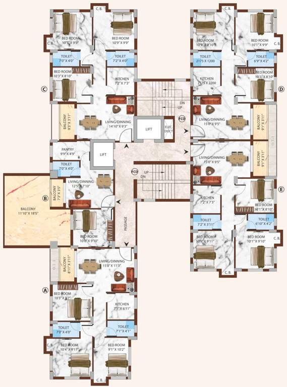  willow estate Block 2 Tower 1 Cluster Plan For 6th Floor
