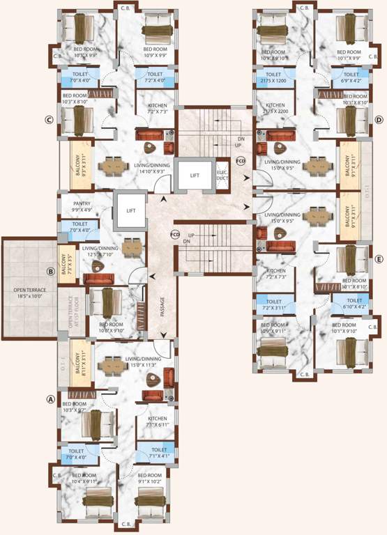  willow estate Block 2 Tower 1 Cluster Plan For 7th Floor