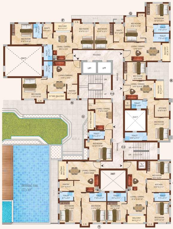  willow estate Block 2 Tower 2 Cluster Plan from 2nd to 5th Floor