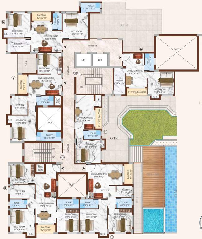  willow estate Block 2 Tower 3 Cluster Plan from 2nd to 5th Floor
