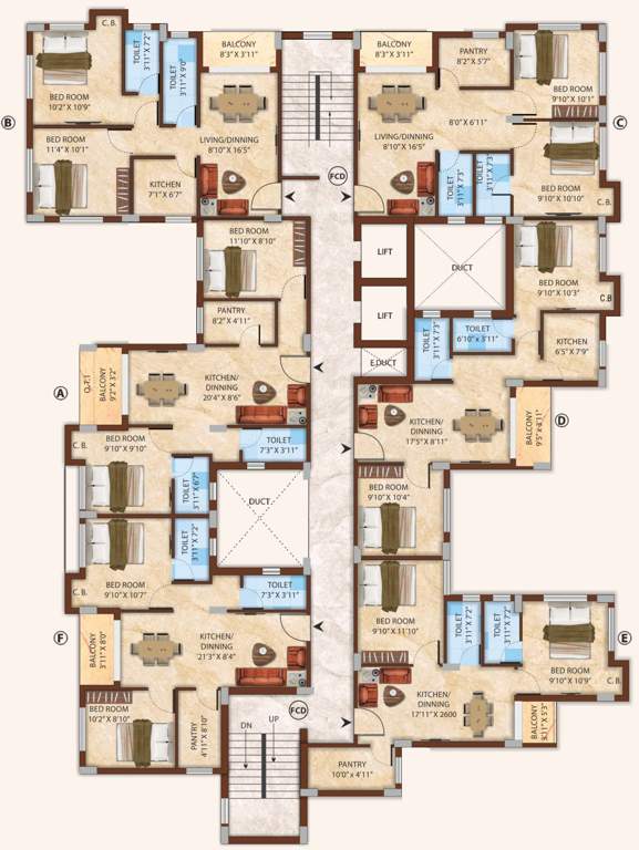  willow estate Block 2 Tower 4 Cluster Plan for 6th Floor