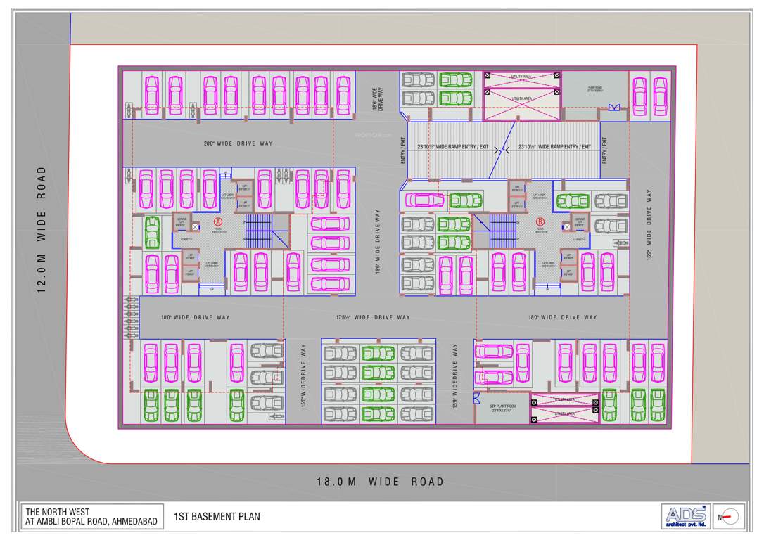 gharana Block A And B Cluster Plan for Basement 1 Floor