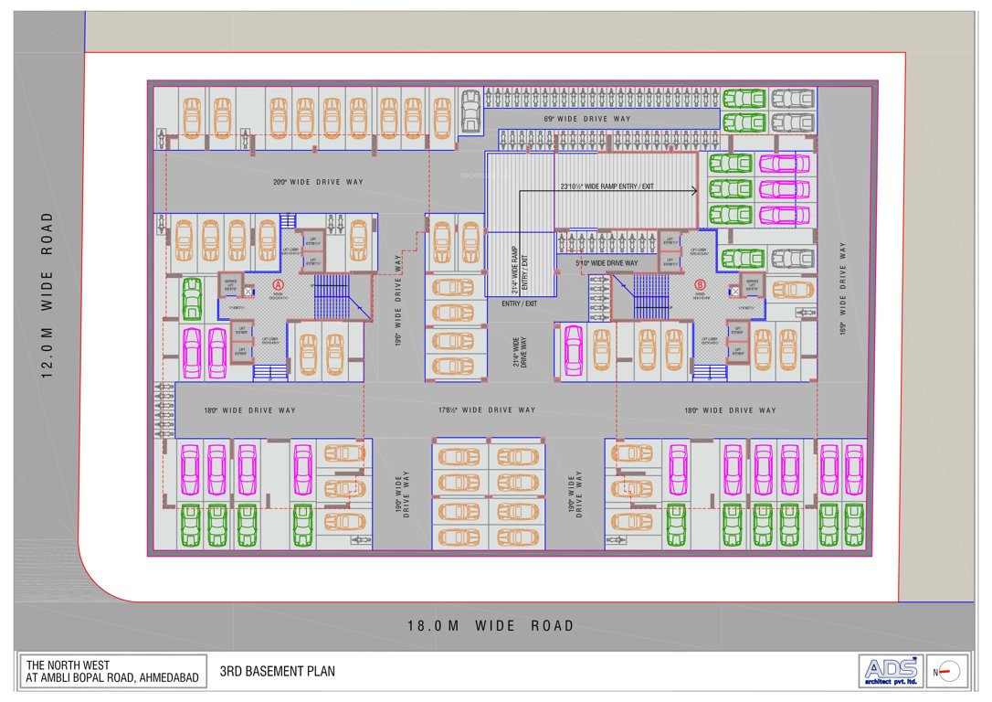 gharana Block A And B Cluster Plan for Basement 3 Floor