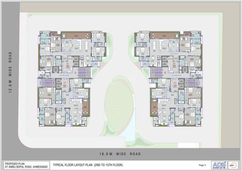  gharana Block A And B Cluster Plan from 2nd to 15th Floor