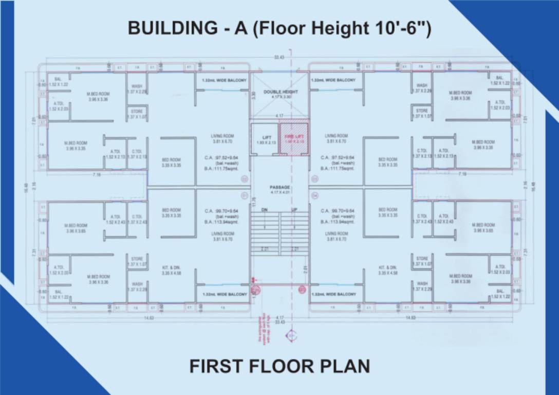nidhi residency A Cluster Plan for 1st Floor