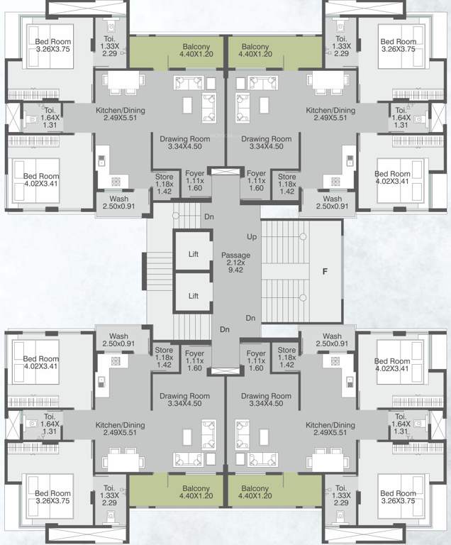posh pavilion Block F Cluster Plan from 1st to 7th Floor