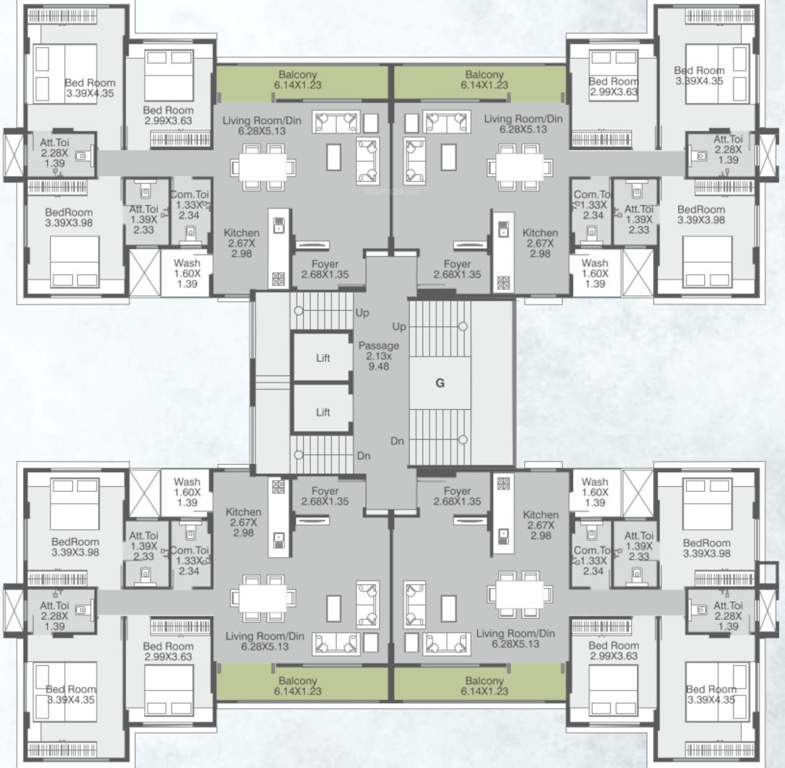 posh pavilion Block G Cluster Plan from 1st to 7th Floor