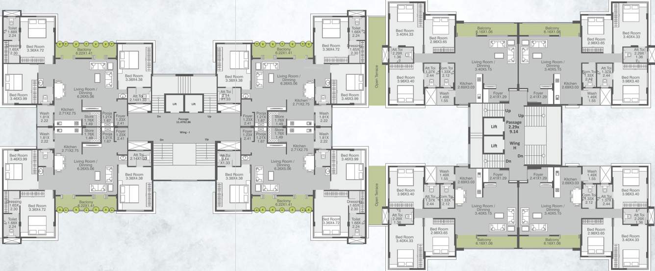 posh pavilion Block H & I Cluster Plan from 1st to 7th Floor