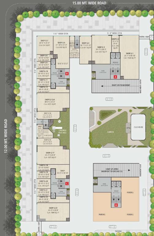  samarth 2 Block A, B,C and D Cluster Plan for ground Floor