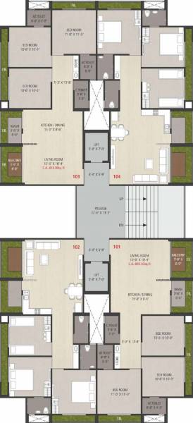 Block B and Block C Cluster Plan from 3rd to 14th Floor samarth-2 Block B and Block C Cluster Plan from 3rd to 14th Floor