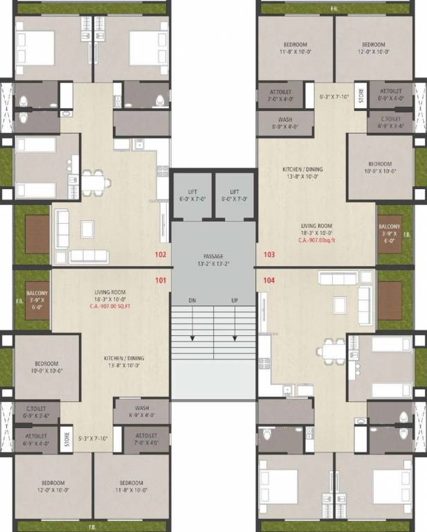  samarth 2 Block D Cluster Plan from 2nd to 14th Floor