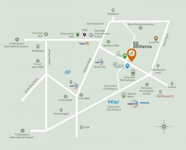 locationPlan of Nambiar Millennia