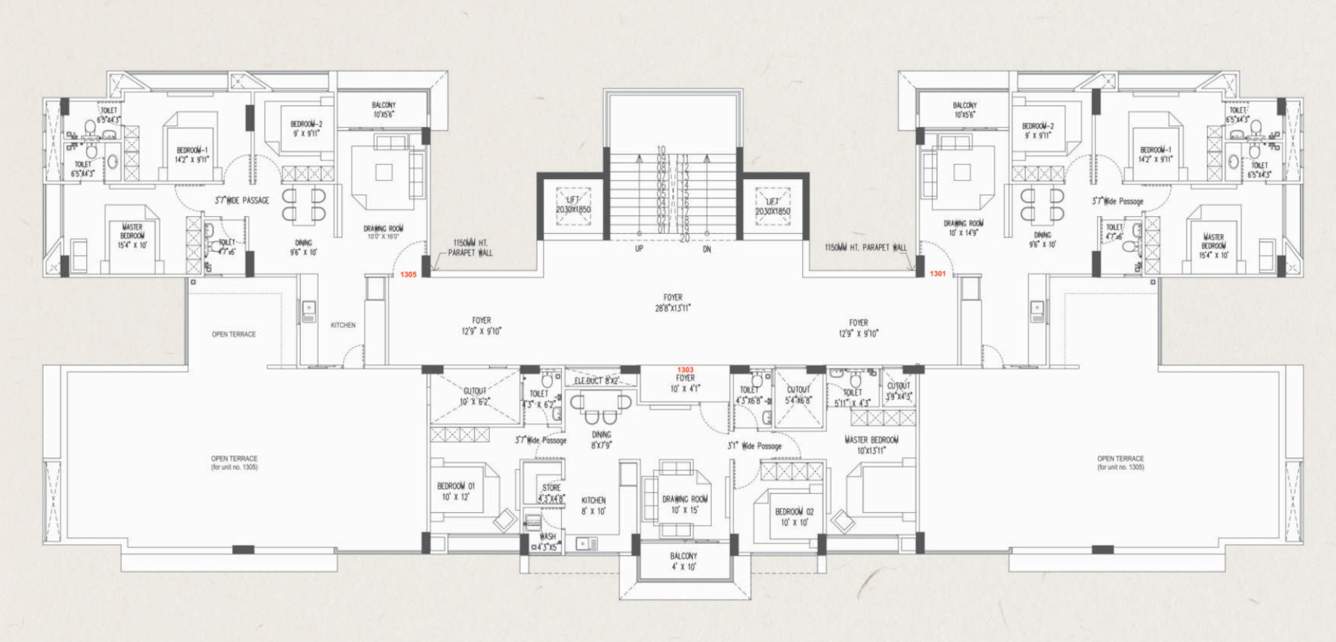  krish icon Krish Icon Cluster Plan for 13th Floor