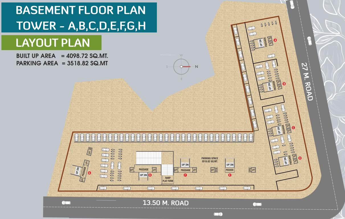 shree siddheshwar partheshwar Block A, B, C, D, E, F, G & H Basement Cluster Plan