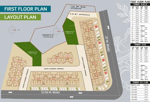  shree-siddheshwar-partheshwar Block A, B, C, D, E, F, G, H, I, J & K Cluster Plan for 1st Floor