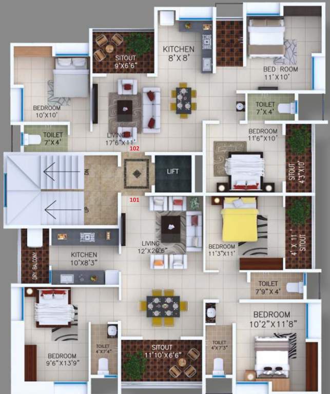  dashabhuja co operative housing society soudnya building Soudnya Building Cluster Plan from 1st to 5th Floor