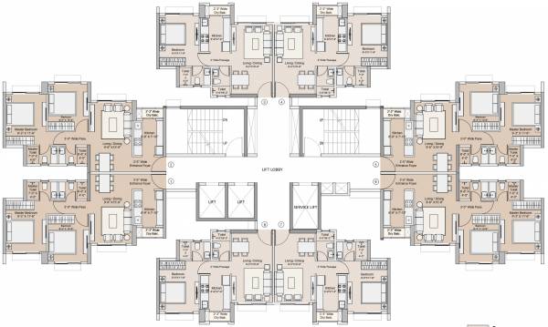  oneworld-1 Tower 2 Typical Cluster Plan
