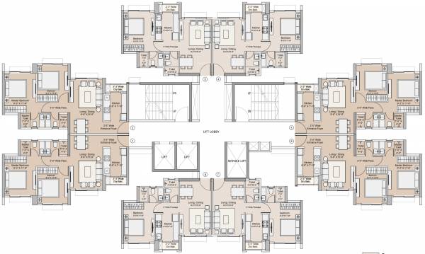  one-world-2 Tower 3, 4 Typical Cluster Plan