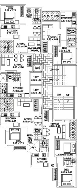  gmail luxuira Gmail Luxuira Cluster Plan from 4th to 9th Floor