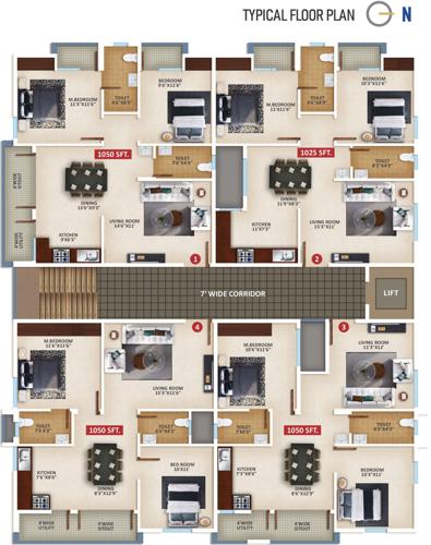  lotus Sri Sai Lotus Cluster Plan from 1st to 4th Floor
