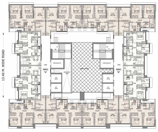  omkareshwar Wing A, Wing B Cluster Plan