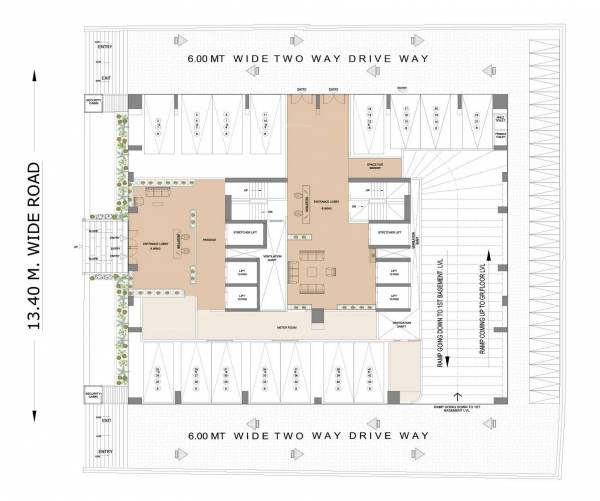  omkareshwar Wing A, Wing B Cluster Plan for ground Floor
