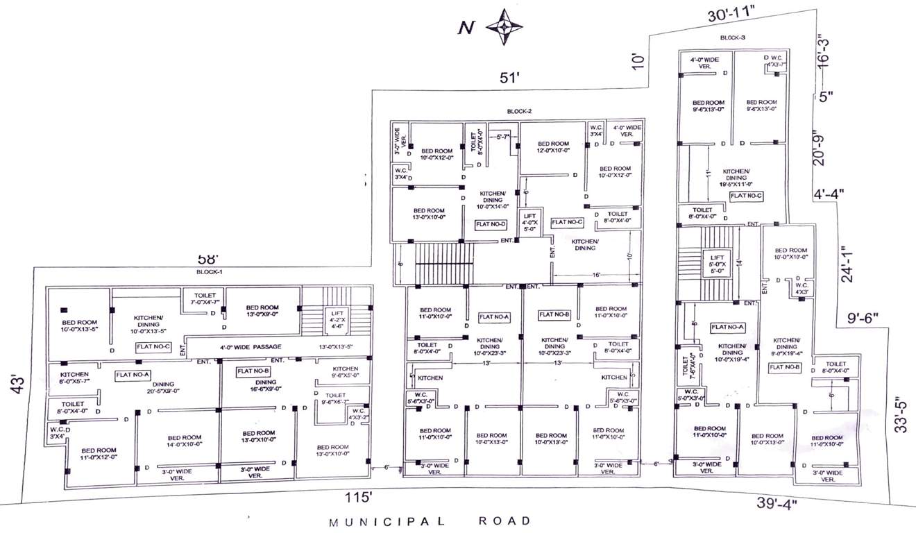  swapnoneer apartment Block 1, Block 2 And Block 3  Cluster Plan from 1st to 3rd Floor