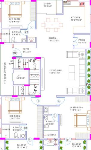 murthy-enclave Murthy Enclave Cluster Plan from 1st to 2nd Floor