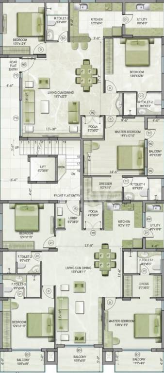  murthy enclave Murthy Enclave Cluster Plan from 1st to 4th Floor
