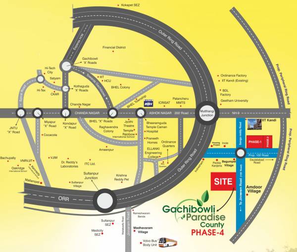  gachibowli-paradise-county-phase-4 Location Plan