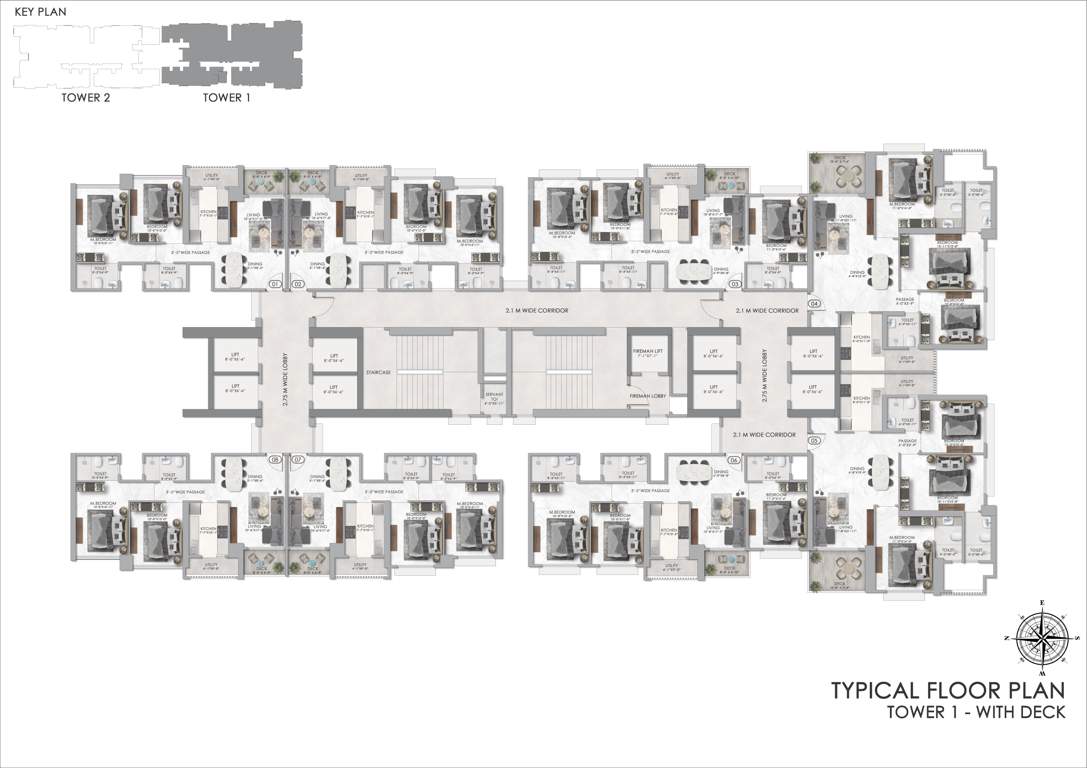  manhattan Ajmera Manhattan Building 3A And 3B Cluster Plan