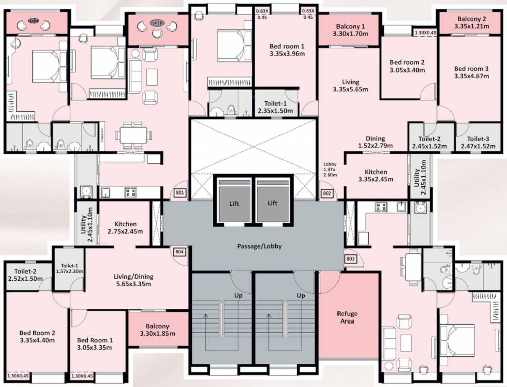  era Wing  B Cluster Plan For 8th Floor