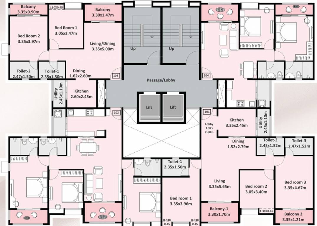  era Wing  G Cluster Plan From 1st to 13th Floor Except 8th Floor