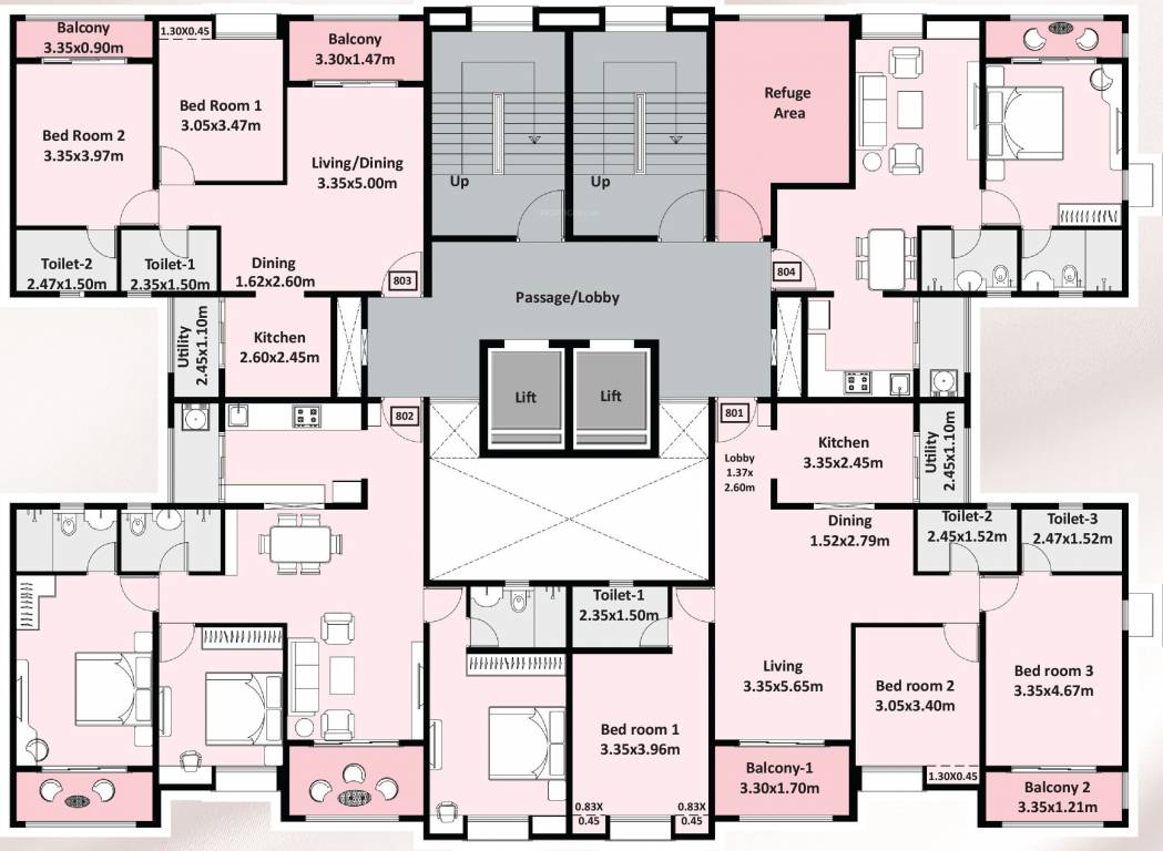  era Wing  I Cluster Plan From 1st to 13th Floor Except 8th Floor