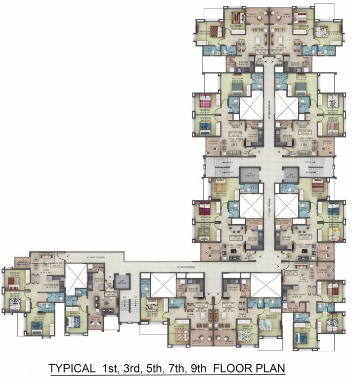  simplicity phase 4 a wing A Building Cluster Plan from 1st to 9th Floor