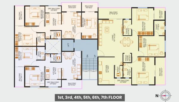  atrium-abc Building A Cluster Plan from 1st to 7th Floor