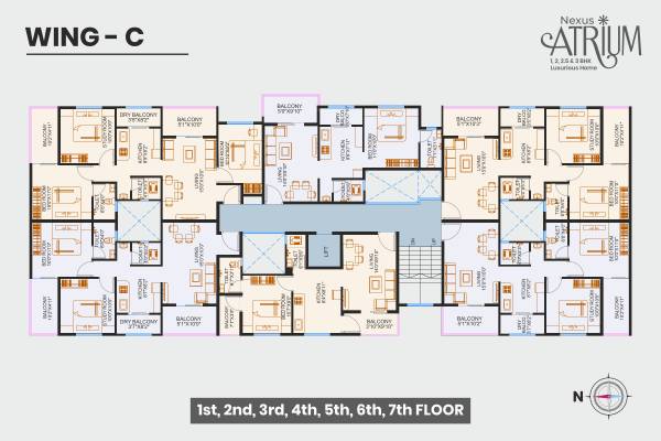  atrium-abc Building C Cluster Plan from 1st to 7th Floor