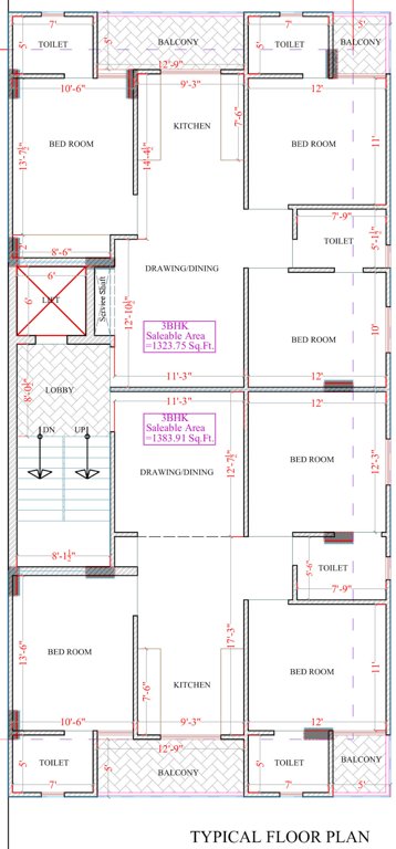  yashika sky 7 Yashika Sky 7 Cluster Plan For Typical Floor