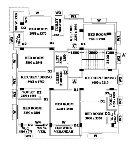  roy-appartment Roy Appartment Cluster Plan from 1st to 4th Floor