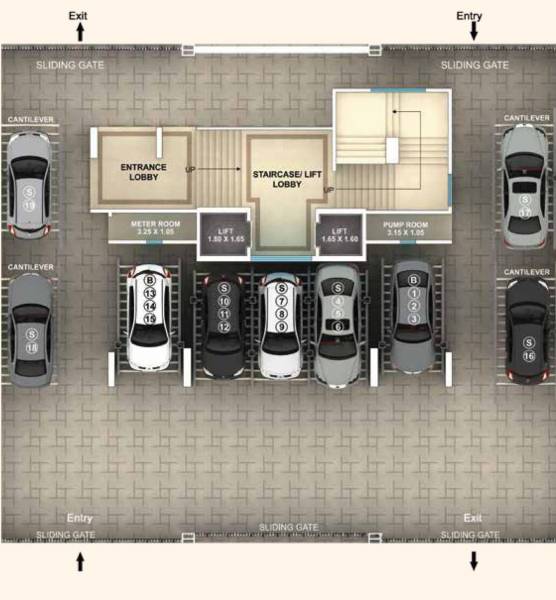  gulmohar Gulmohar Cluster Plan For Ground Floor