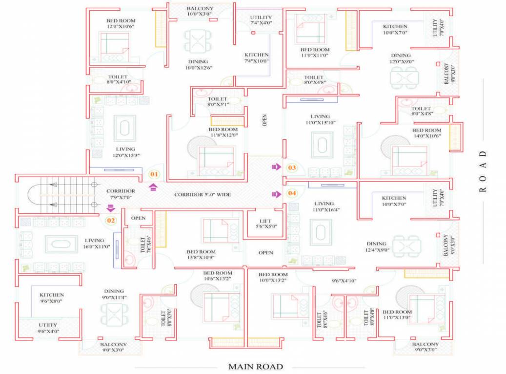  india s harmony India s Harmony Cluster Plan For Typical Floor