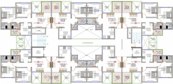  homes Primal Homes 3rd, 5th, 7th & 9th Floor Cluster Plan