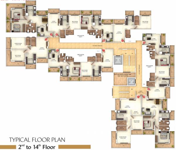 meadows Precious Meadows Cluster Plan from 2nd to 14th Floor