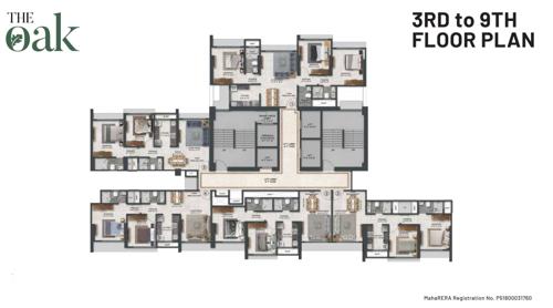  floresta-oak Agarwal Floresta Oak Cluster Plan From 3rd To 9th Floor