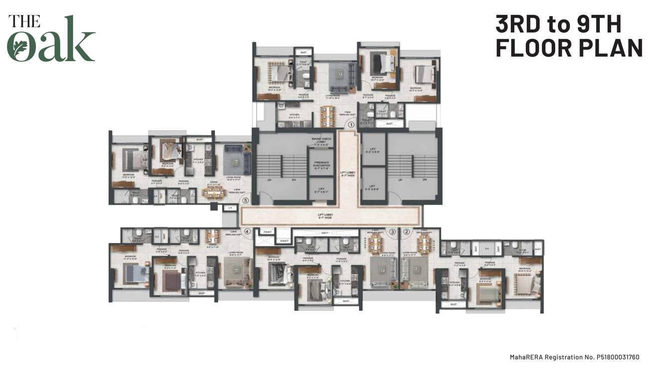  floresta oak Agarwal Floresta Oak Cluster Plan From 3rd To 9th Floor