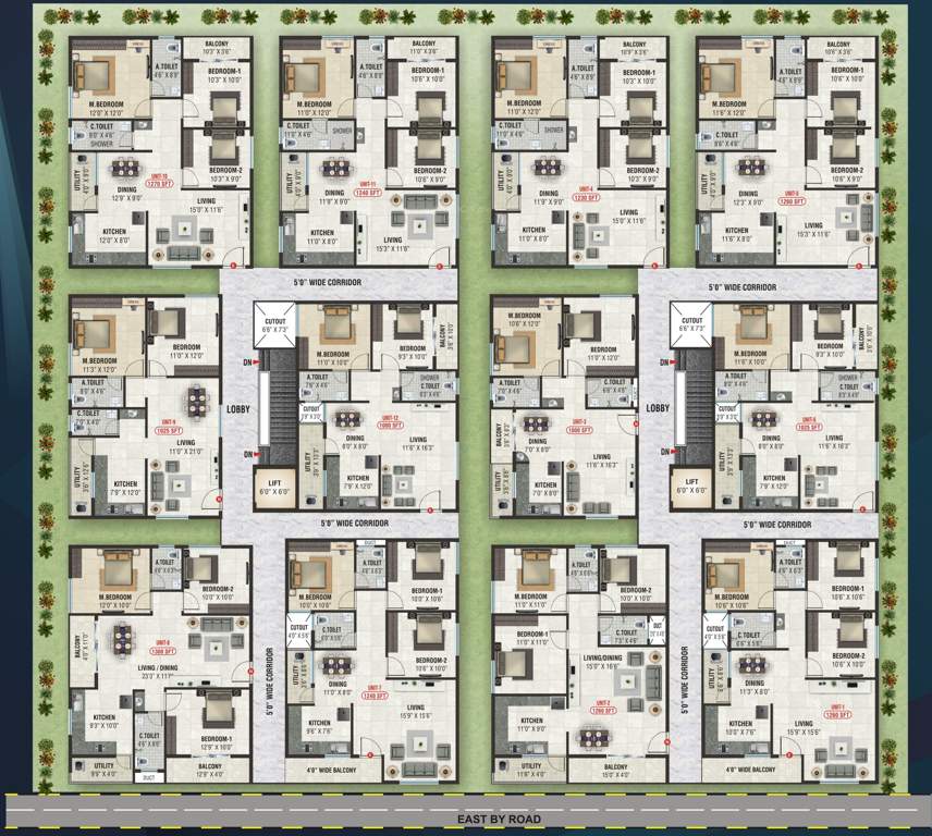  neo Sri Nandana Neo Cluster Plan from 1st to 5th Floor