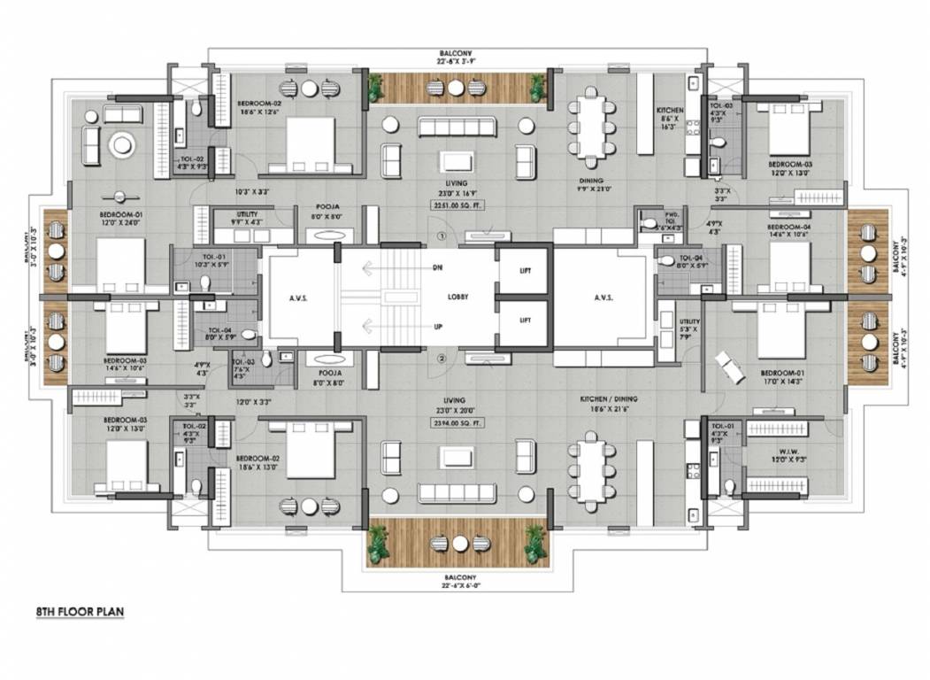  murli Atharvmurli Cluster Plan for 8th Floor